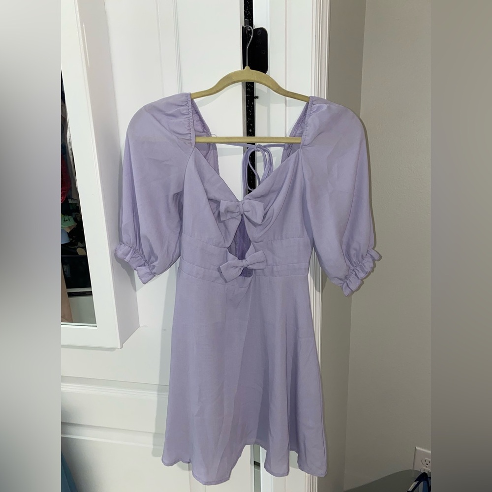 Shein Lavender Purple Mini Dress with Bow Details
